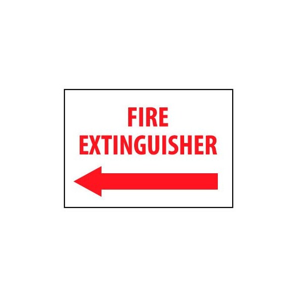 Fire Safety Sign - Fire Extinguisher with Left Arrow - Plastic